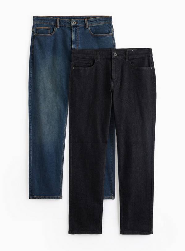 Straight Leg Denim Jeans 2 Pack  32S